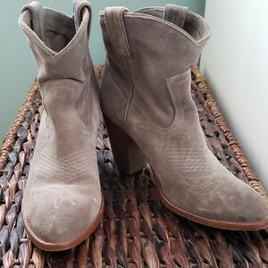 Frye gray suede booties